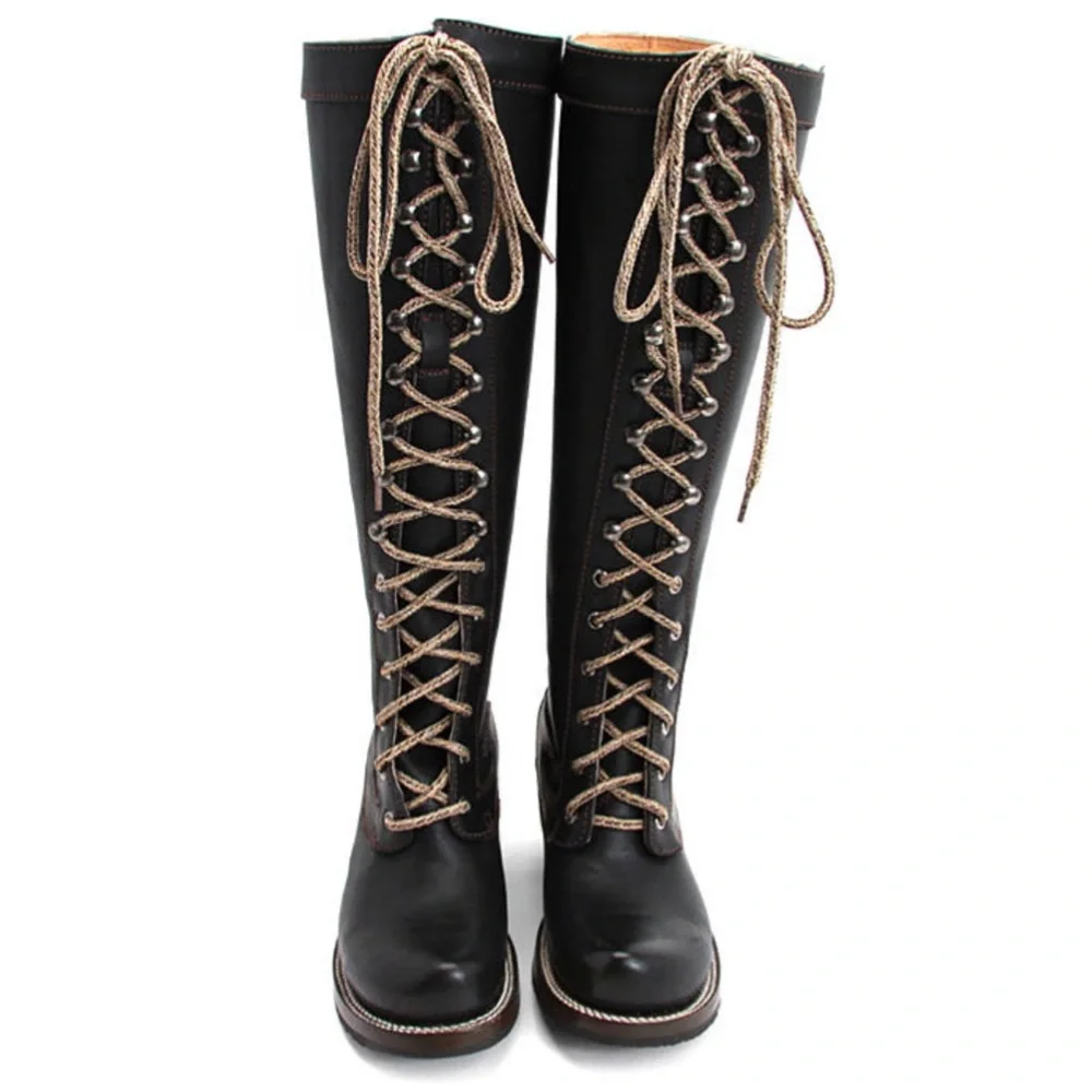 John Fluevog Frontier High Lace Up Boots 8 - Picture 2 of 11